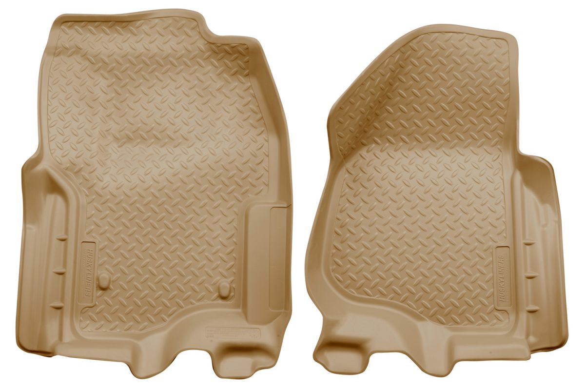 Husky Liners - Husky Liners Floor Liners Front 12-15 F Series Super/Crew Cab Models Classic Style-Tan 33863