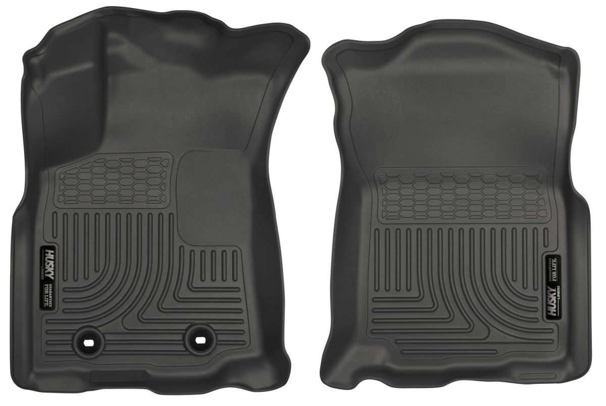 Husky Liners - Husky Liners Floor Liners Front 2016 Toyota Tacoma Auto Trans WeatherBeater-Black 13951