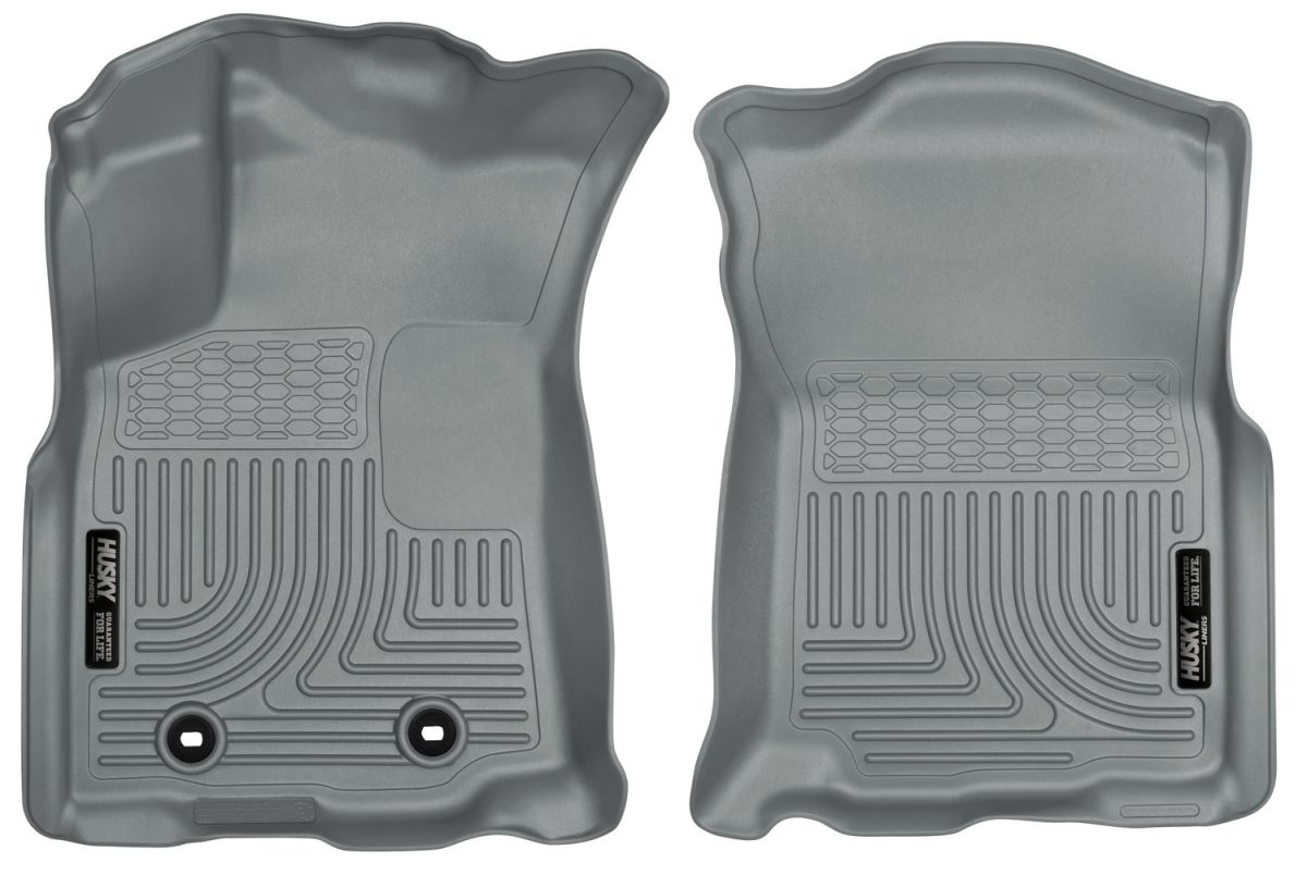 Husky Liners - Husky Liners Floor Liners Front 2016 Toyota Tacoma Auto Trans WeatherBeater-Grey 13952