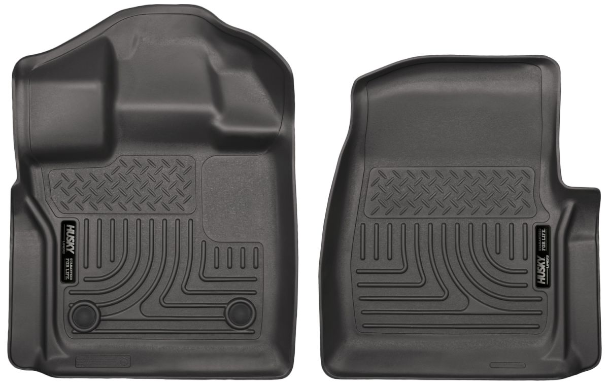 Husky Liners - Husky Liners Floor Liners Front 2015 Ford F-150 Standard Cab WeatherBeater-Black 18351