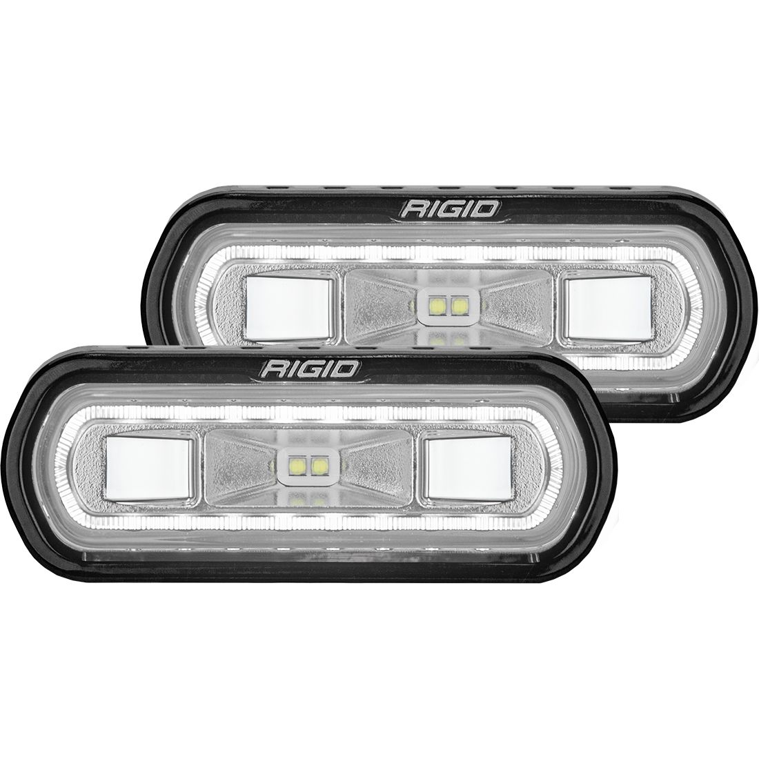 Rigid Industries - Rigid Industries SR-L Series Off-Road Spreader Pod 3 Wire Surface Mount with White Halo Pair 53120