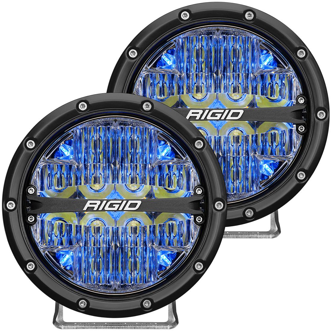 Rigid Industries - Rigid Industries 360-Series 6 Inch Led Off-Road Drive Beam Blue Backlight Pair 36207