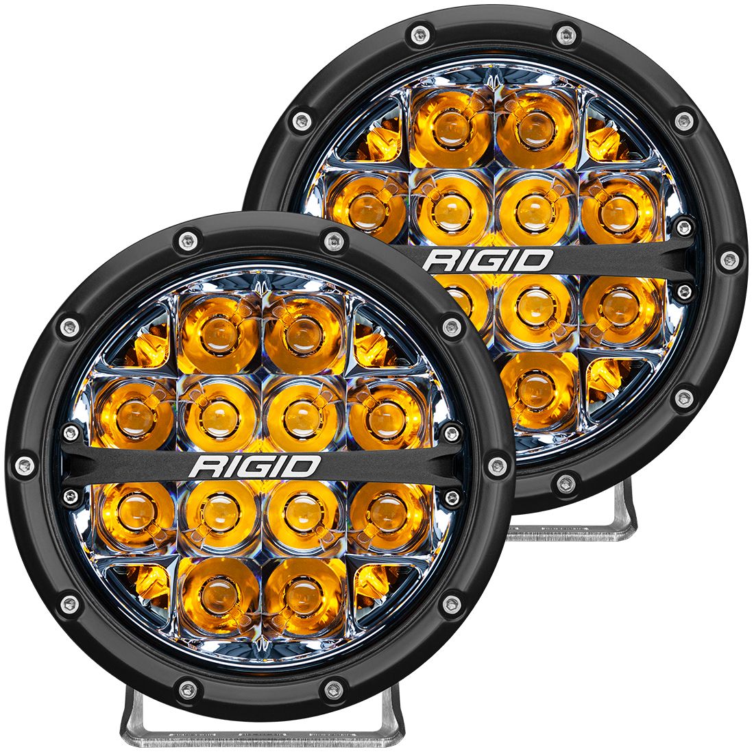 Rigid Industries - Rigid Industries 360-Series 6 Inch Led Off-Road Spot Beam Amber Backlight Pair 36201