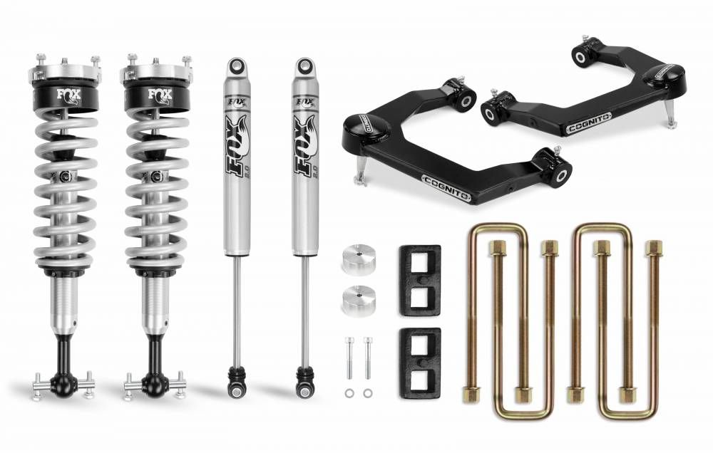Cognito Motorsports Truck - Cognito Motorsports Truck 3-Inch Performance Ball Joint Leveling Lift Kit With Fox PS Coilover 2.0 IFP Shocks for 19-20 Silverado/Sierra 1500 2WD/4WD 210-P0879