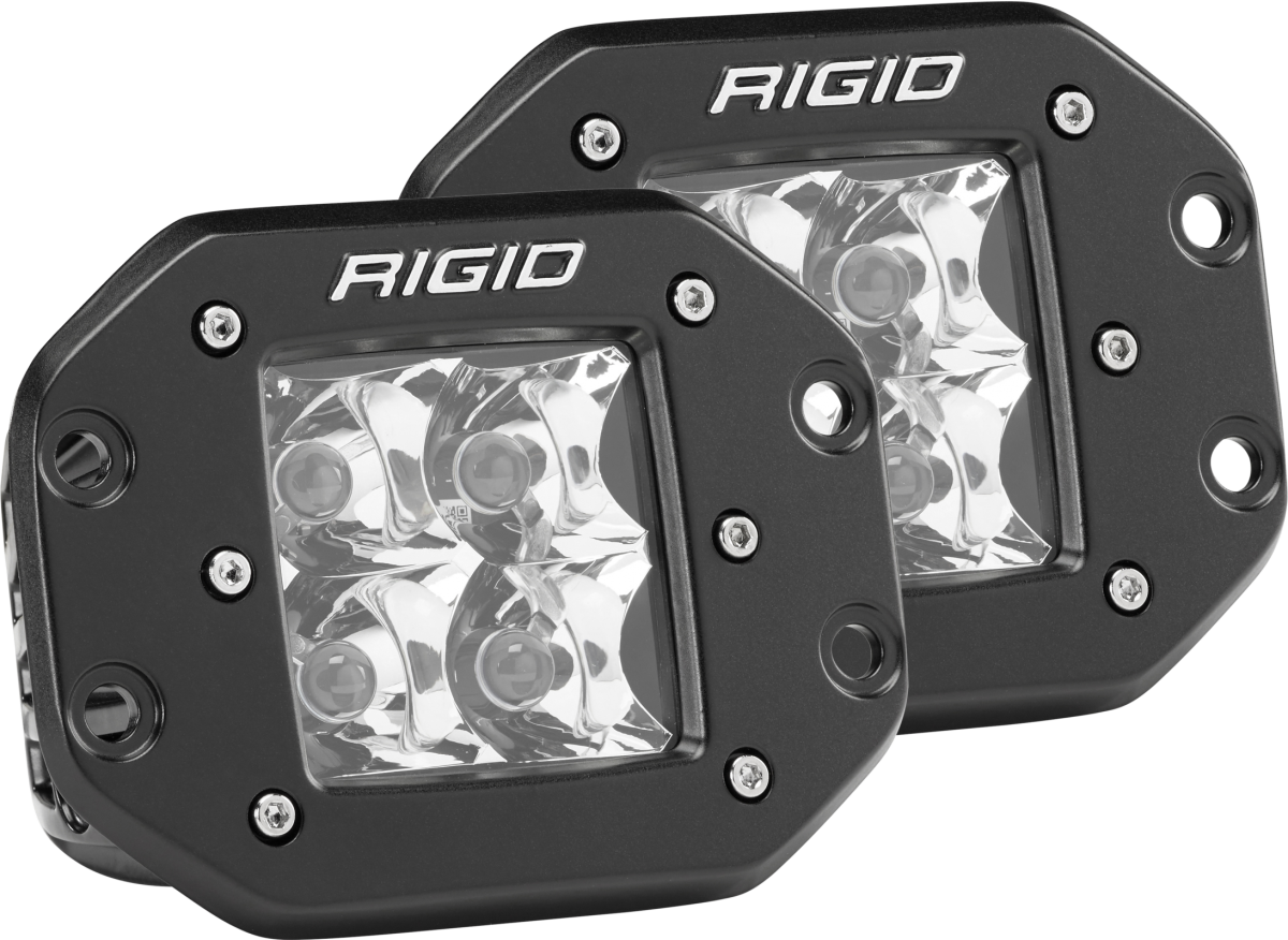 Rigid Industries - Rigid Industries Spot Flush Mount Black Pair D-Series Pro 212213