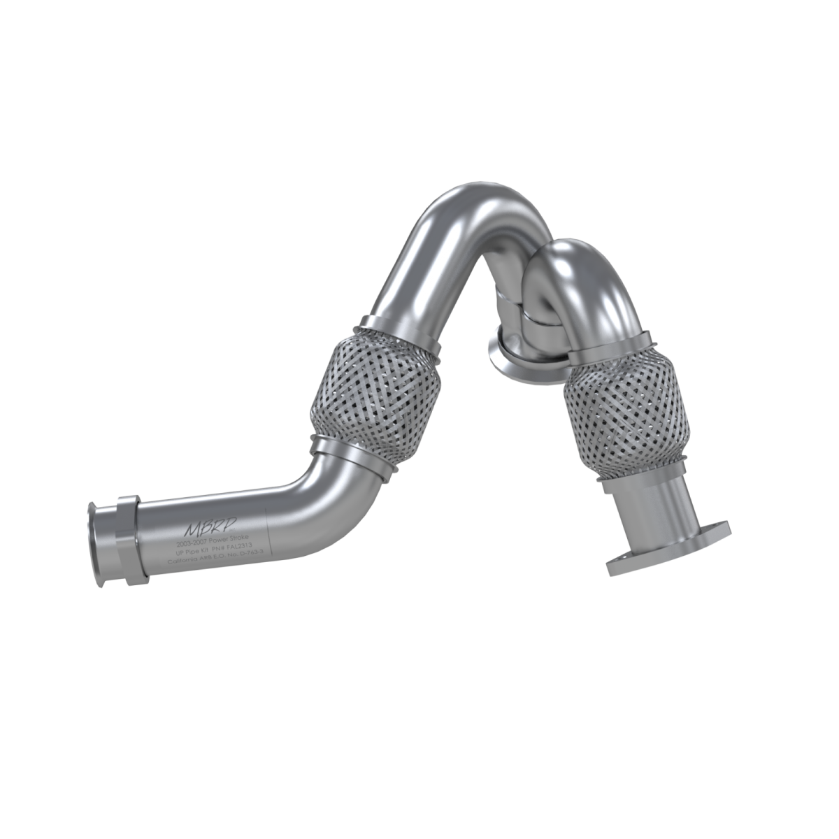 MBRP - MBRP Turbo Exhaust Up-Pipe Dual For 03-07 Ford 6.0L Powerstroke Aluminized Steel Carb EO Num. D-763-3 For 03-07 Ford 6.0L Powerstroke FAL2313