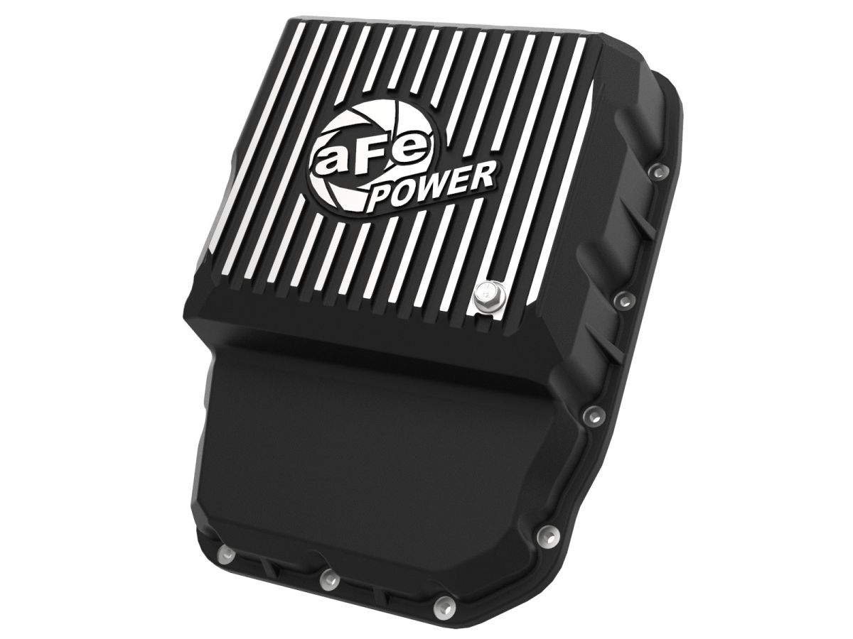 aFe Power - aFe Power Pro Series 68RFE Transmission Pan (Black) w/ Machined Fins For 13-21 6.7 Cummins