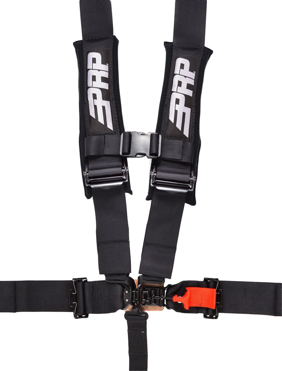 PRP SFI 16.1 Black 5-Point Adjustable Harness 3" Belts & Sewn in Shoulder Pads
