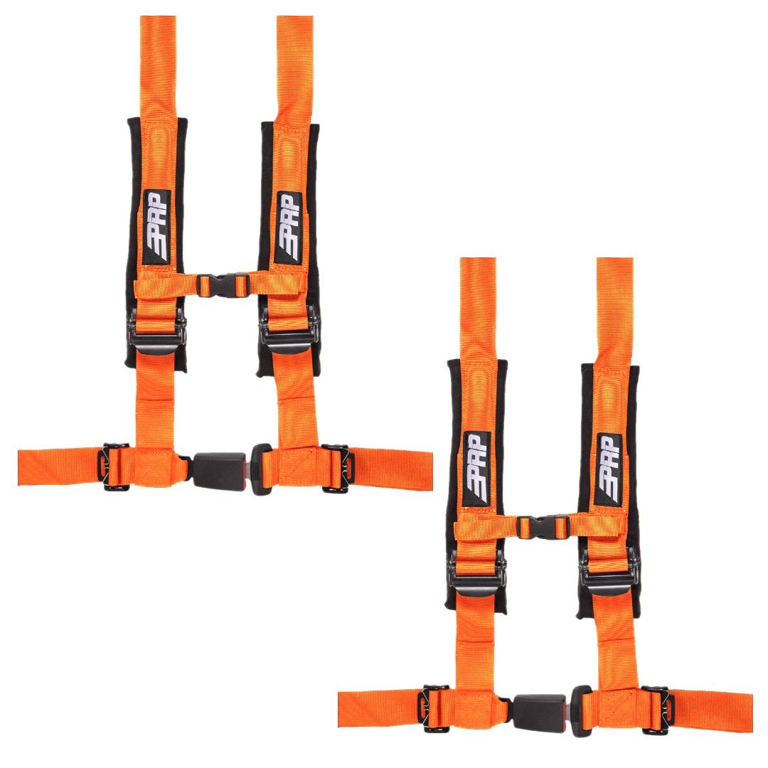 PRP 4.2 Orange 4-Point Adjustable 2" Belt Harness Pair With Auto Style Latch