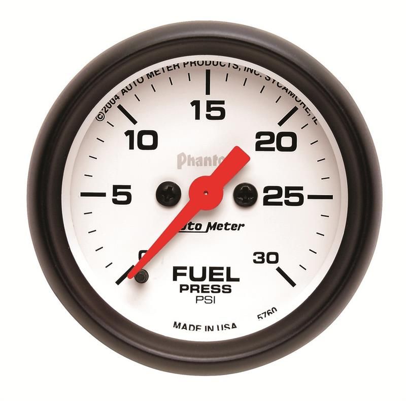 AutoMeter - Auto Meter 2-1/16" Phantom Series 0-30 PSI Fuel Pressure Gauge