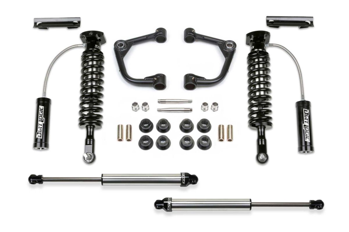 Fabtech - Fabtech 2" Resi Coilover Lift Kit w/ Front Upper Control Arms & Rear Shocks For 2021+ F150, 4WD