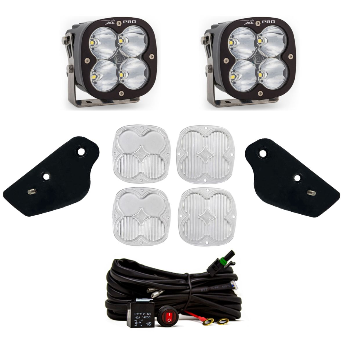 Baja Designs - Baja Designs A-Pillar XL Pro Spot LED Kit With Toggle Switch For 2021+ Bronco
