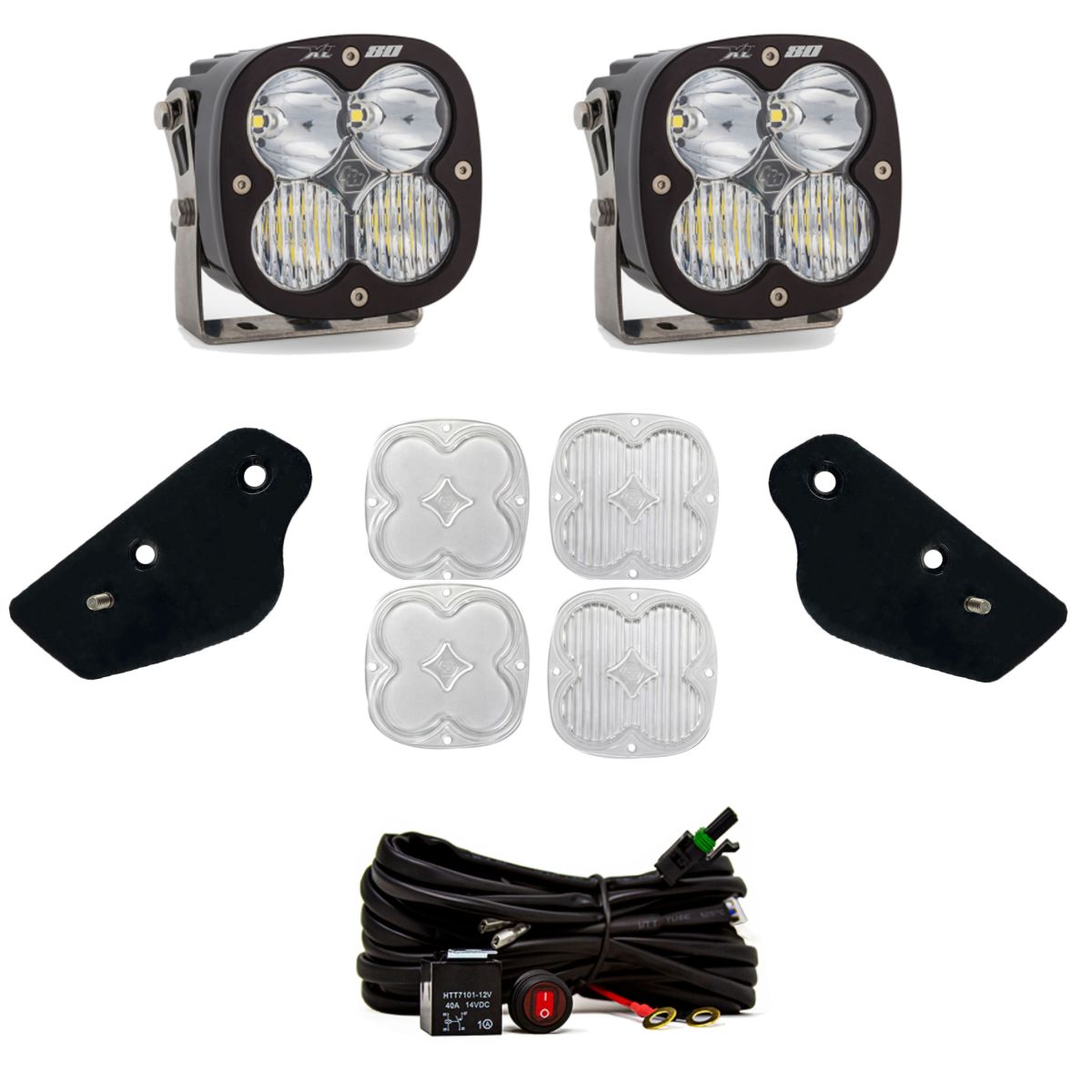 Baja Designs - Baja Designs A-Pillar XL80 Combo LED Kit With Toggle Switch For 2021+ Bronco