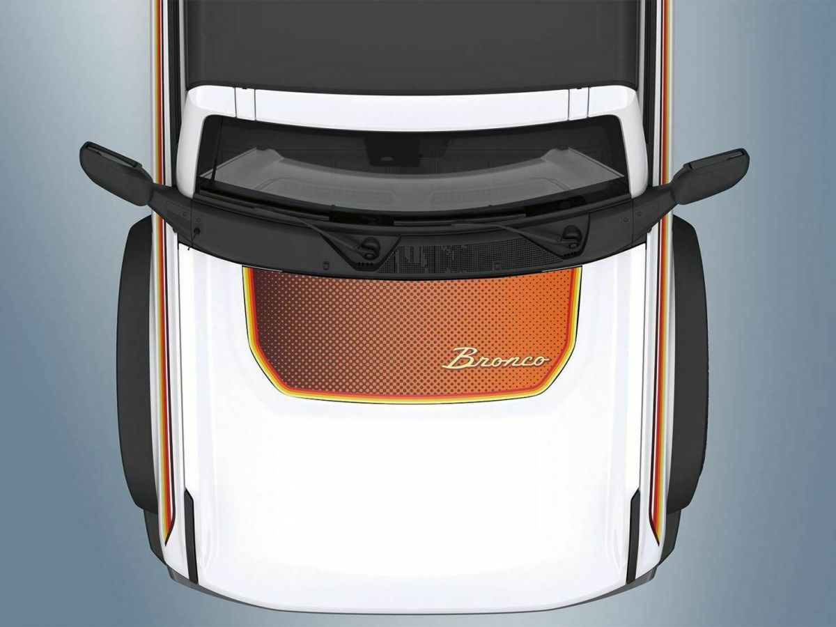 OEM Ford - OEM Ford Retro Design Visco Hood Cowl & Stripes For 2021+ Bronco 2 & 4 Door