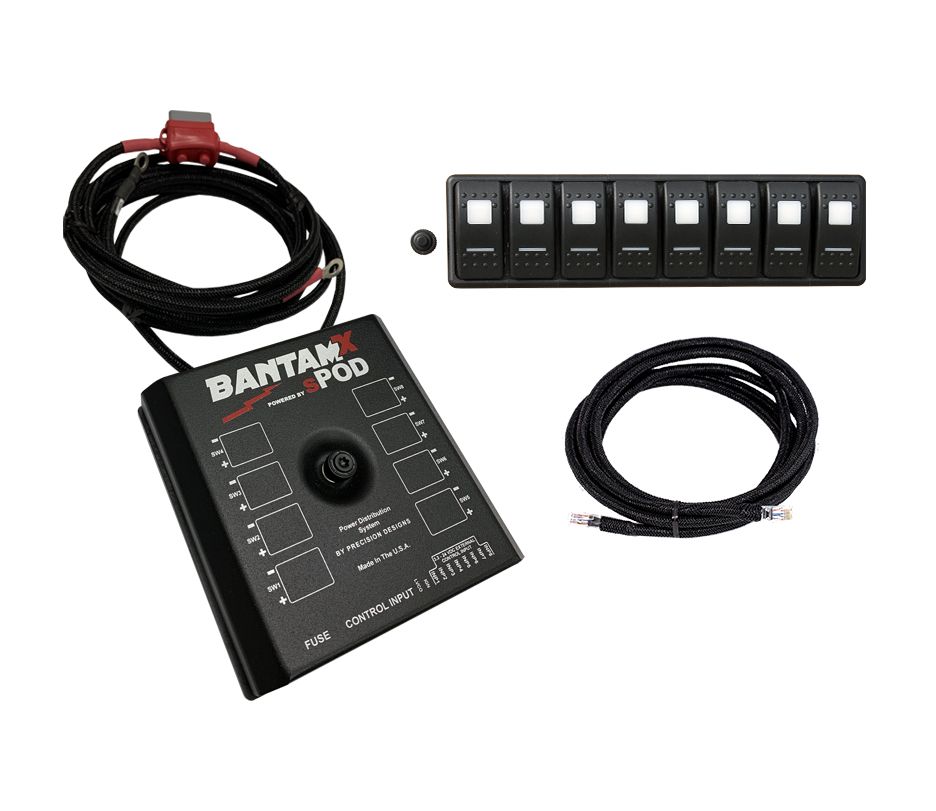 sPOD - sPOD BantamX Bluetooth Modular Switch Panel w/ LED Switches, 36" Battery Cables