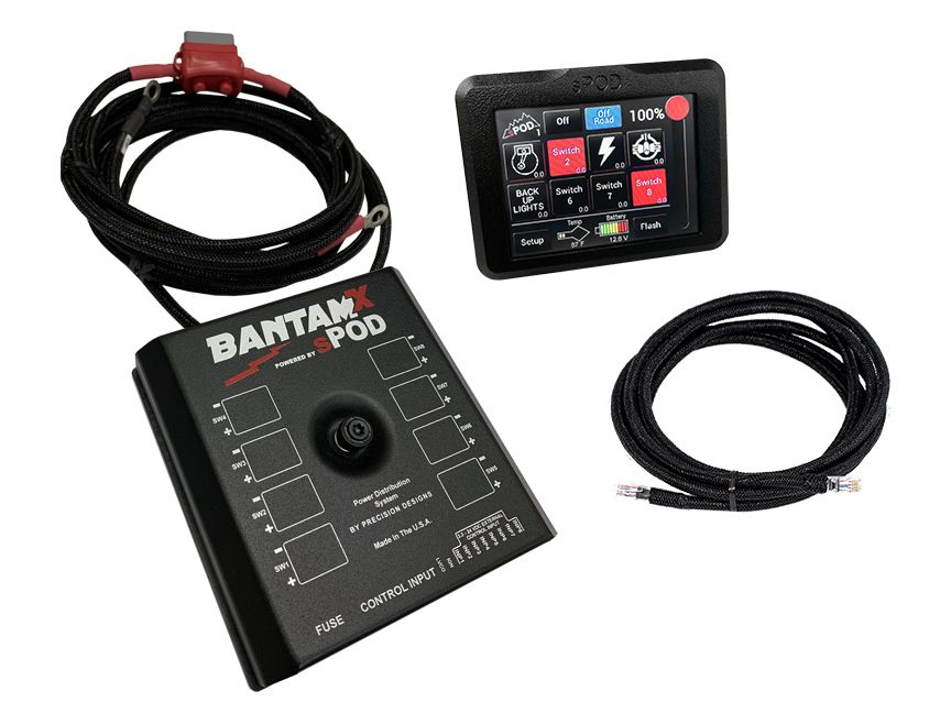 sPOD - sPOD BantamX Bluetooth Touchscreen Control Panel with 36" Battery Cables, Universal