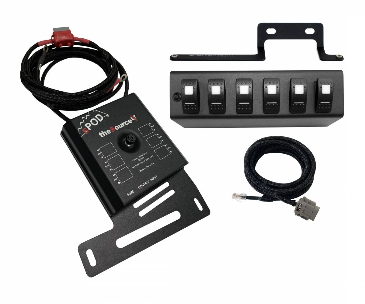 sPOD - sPOD SourceLT Bluetooth Switch Panel w/ LED Switches for 09-18 Jeep Wrangler JK