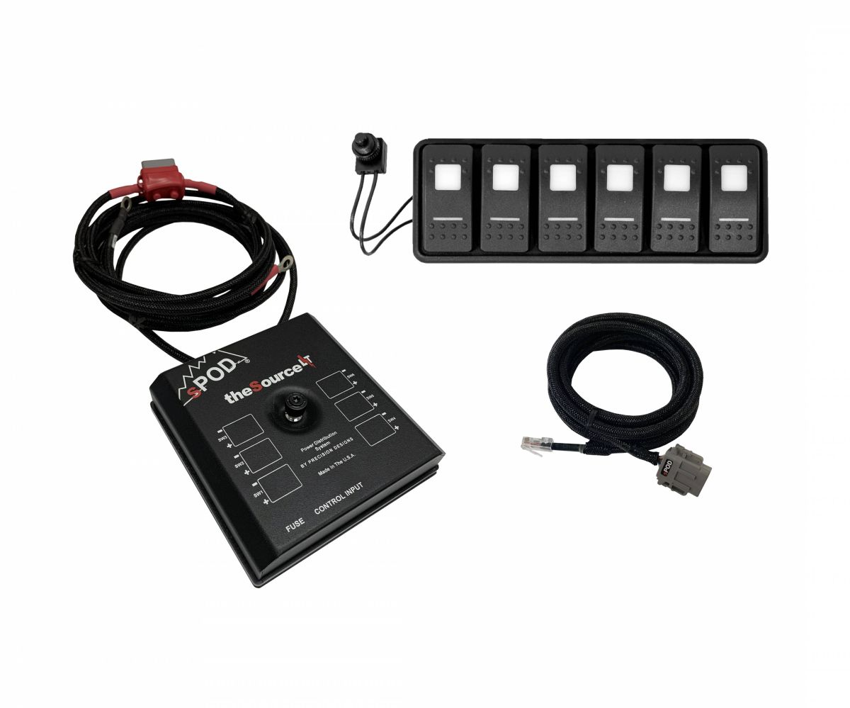 sPOD - sPOD SourceLT Bluetooth Modular Switch Panel w/ LED Switches & 36" Battery Cables, Universal
