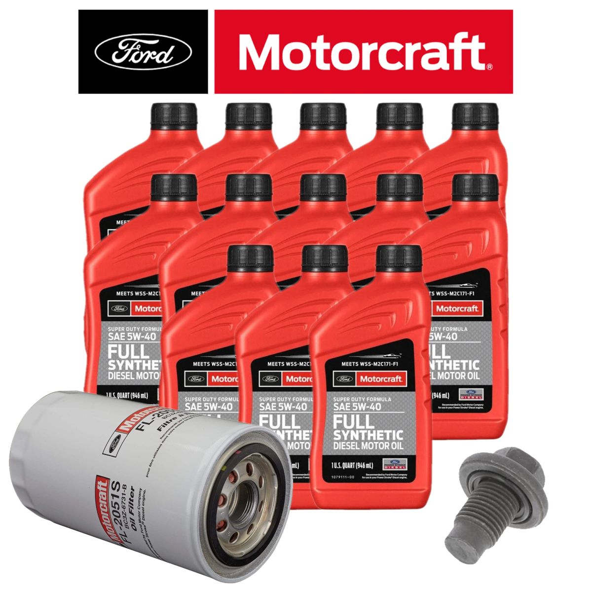 OEM Ford - Motorcraft Synthetic 5W-40 Engine Oil Change Kit For 11+ Ford 6.7L Powerstroke