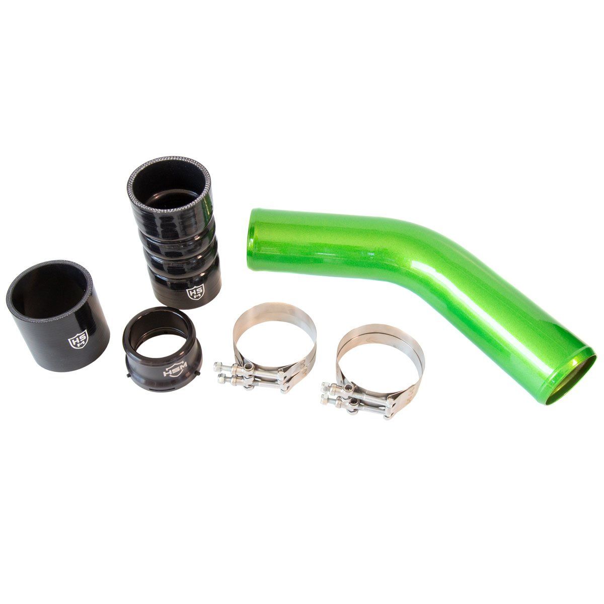 H&S Motorsports - H&S Green Hot Side Intercooler Pipe Kit For 2011-2021 Ford 6.7L Powerstroke