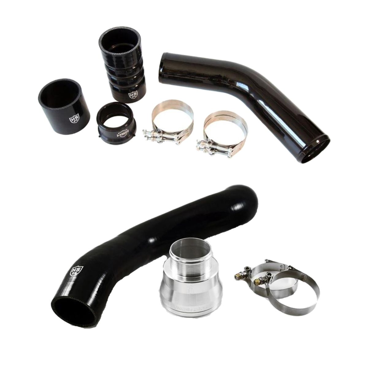 H&S Motorsports - H&S Black Hot & Silicone Cold Intercooler Pipes For 17-21 Ford 6.7L Powerstroke