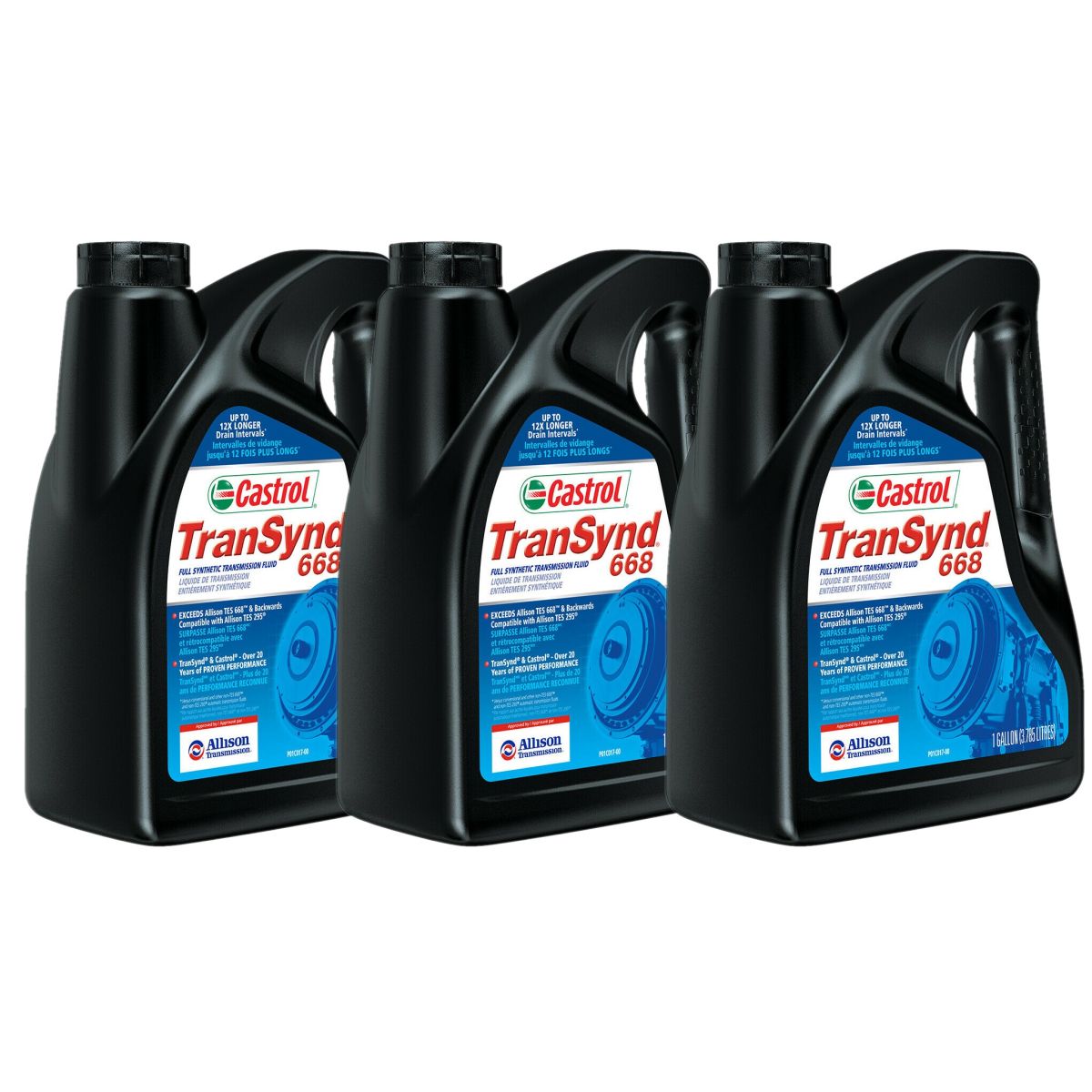 Castrol - 3 Gallons Allison Transynd TES 668 On-Highway Full Synthetic Transmission Fluid