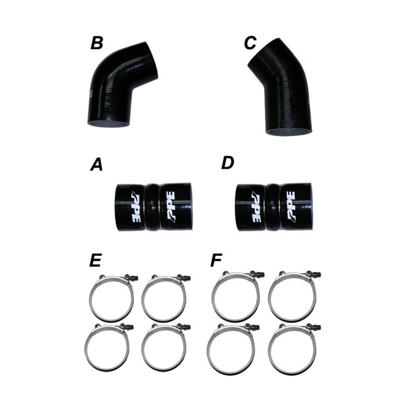 PPE - PPE Silicone Hose Kit W/ Stainless Clamps For 04.5-05 GM 6.6L LLY Duramax Diesel