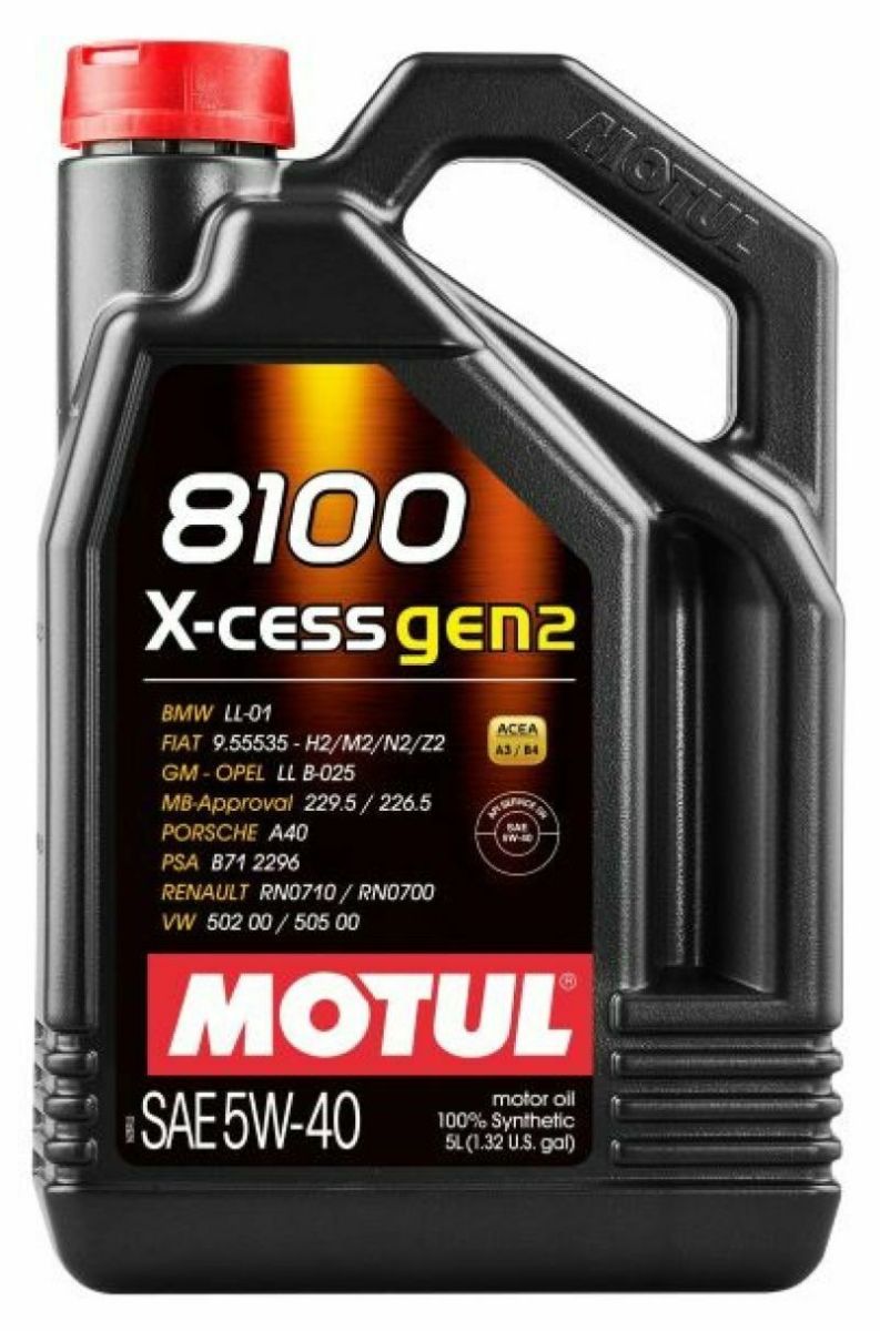 Motul - Motul 5 Liter 8100 X-CESS 5W-40 100% Synthetic Performance Engine Oil 109776