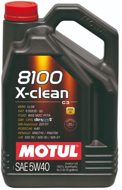 Motul - Motul 5 Liter 8100 X-Clean 5W-40 100% Synthetic Performance Engine Oil 102051