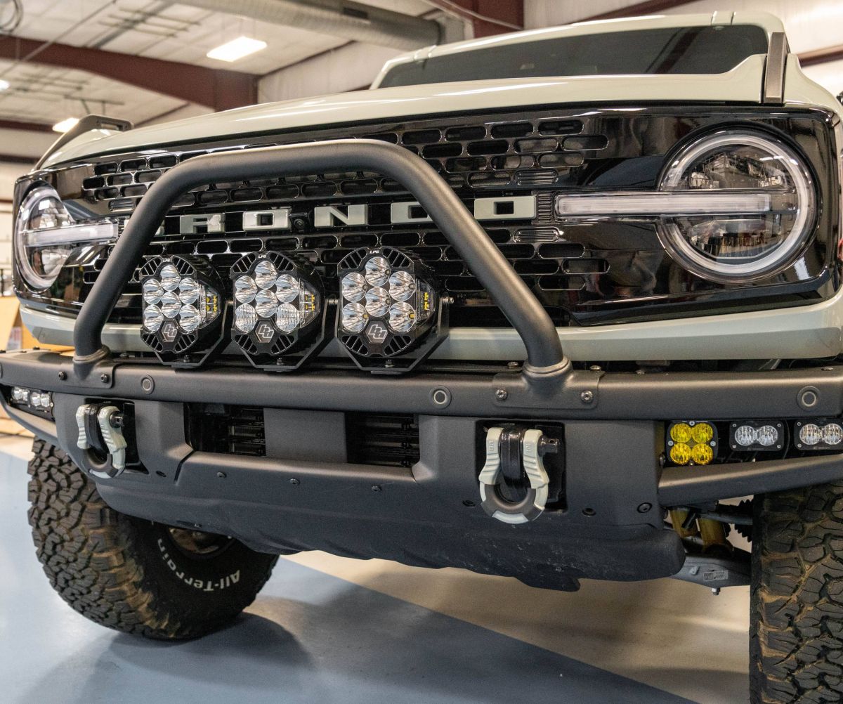 Rudy's Performance Parts - Rudy's Custom Bumper Mount Triple LP6 LED Fog Light Kit For 2021+ Ford Bronco