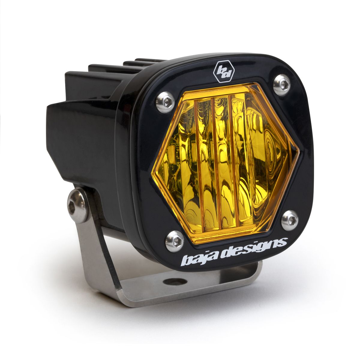Baja Designs - Baja Designs 5000K S1 Amber Wide Cornering LED Light Pod With Black Housing