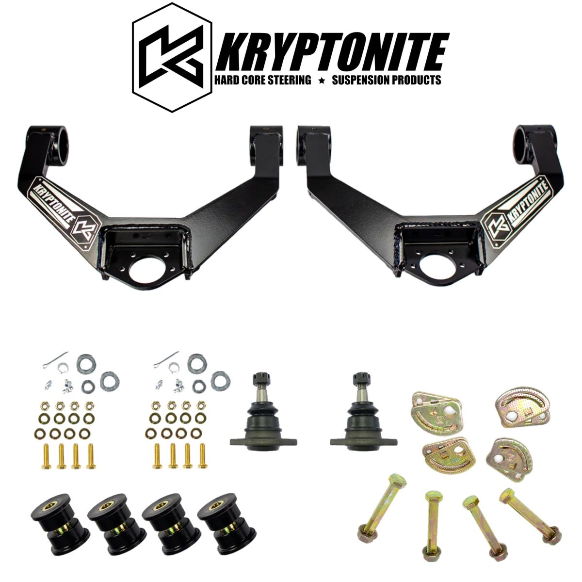 Kryptonite - Kryptonite Upper Control Arm Kit & Cam Bolt Kit For 2011-2019 GM 2500HD/3500HD