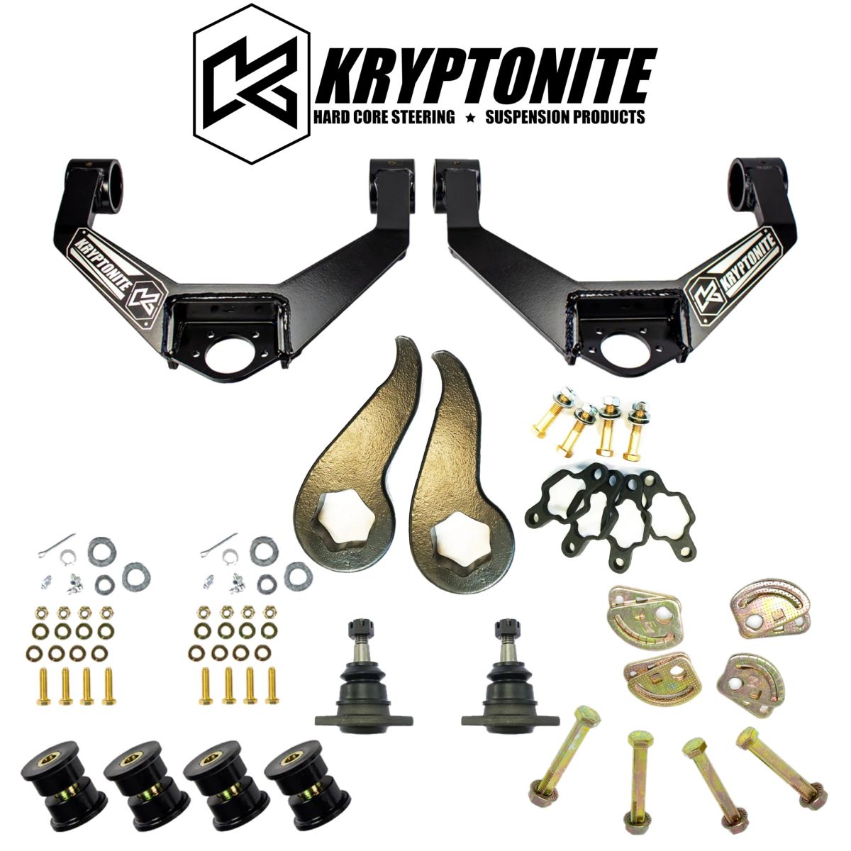 Kryptonite - Kryptonite Control Arms/Cam Bolts/Leveling Kit For 2011-2019 GM 2500HD/3500HD
