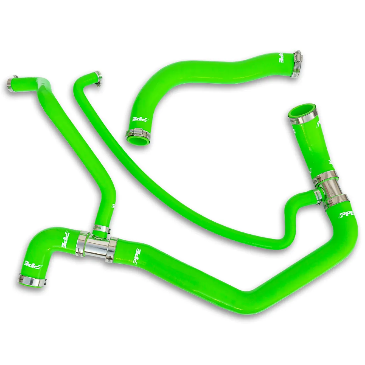 PPE - PPE Green Silicone Upper & Lower Coolant Hose Kit For 2001-2005 GM 6.6L Duramax