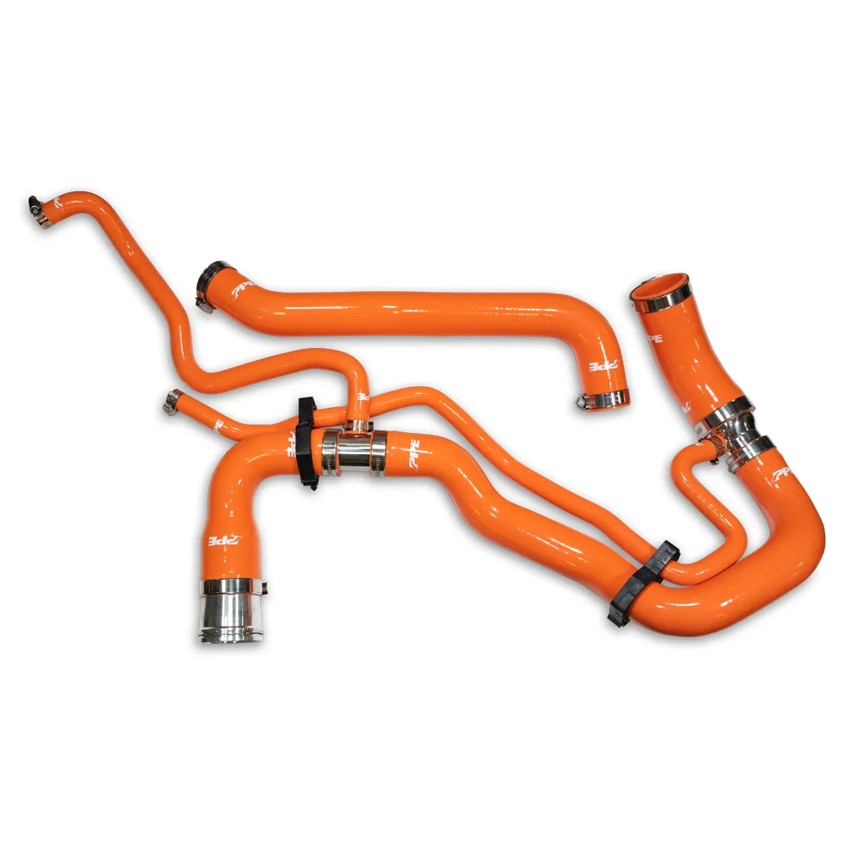 PPE - PPE Orange Silicone Upper & Lower Coolant Hose Kit For 2011-2016 GM 6.6L Duramax