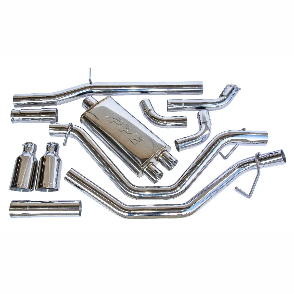 PPE - PPE Dual Exit Polished Exhaust System With Polished Tips For 09-14 Ford F-150