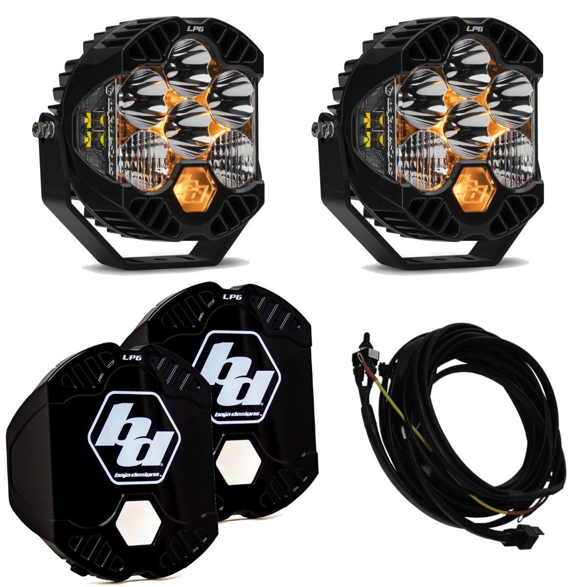 Baja Designs - Baja Designs LP6 Pro LED Clear Driving/Combo Lights/Toggle Harness/Rock Guards