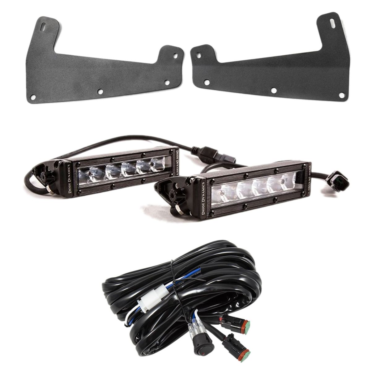 Diode Dynamics - Diode Dynamics SS6 Clear Driving Light Bars/Toggle/Brackets For 21+ Ford Bronco