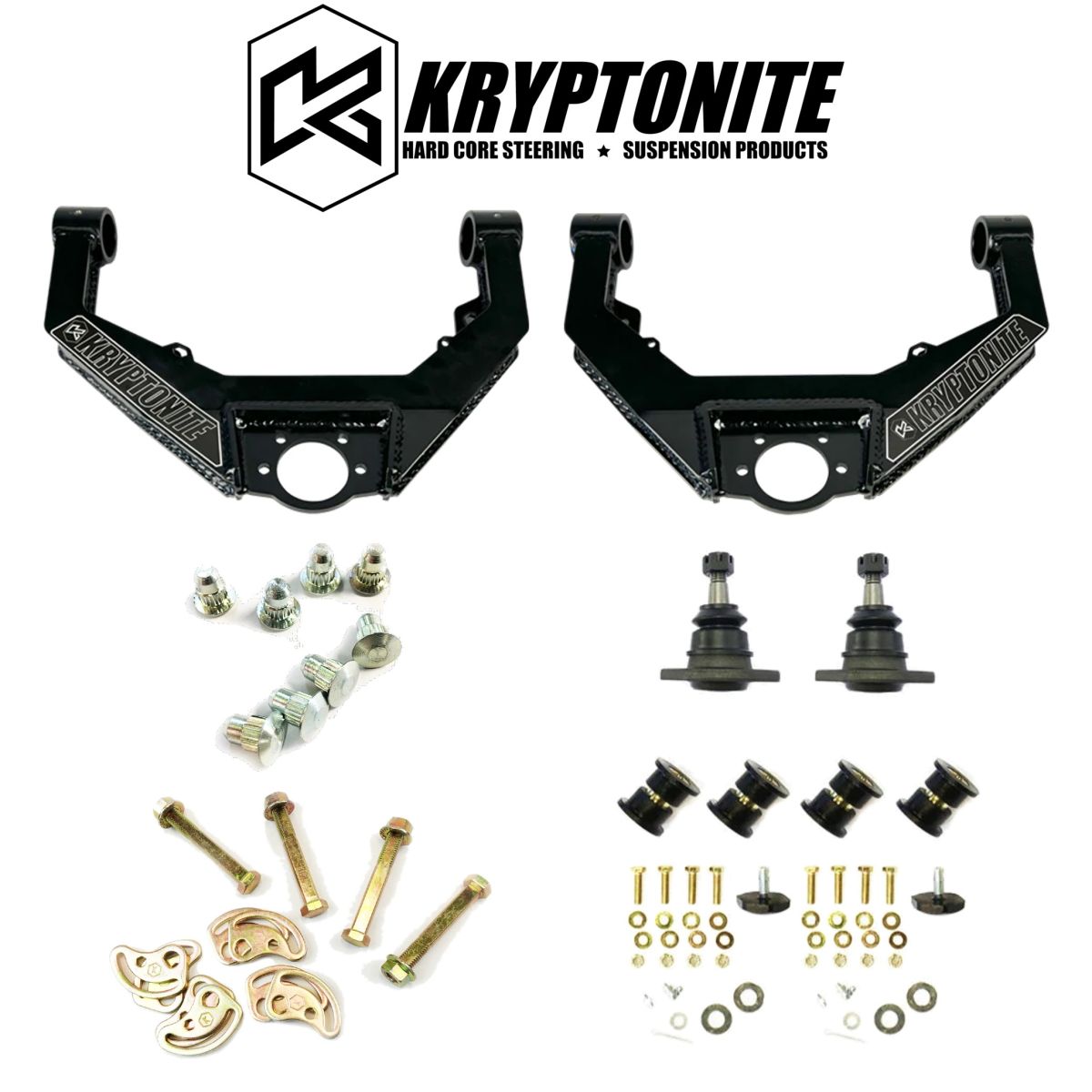 Kryptonite - Kryptonite Control Arms/Cam Bolts/Alignment Pin Kit For 01-10 GM 2500HD/3500HD