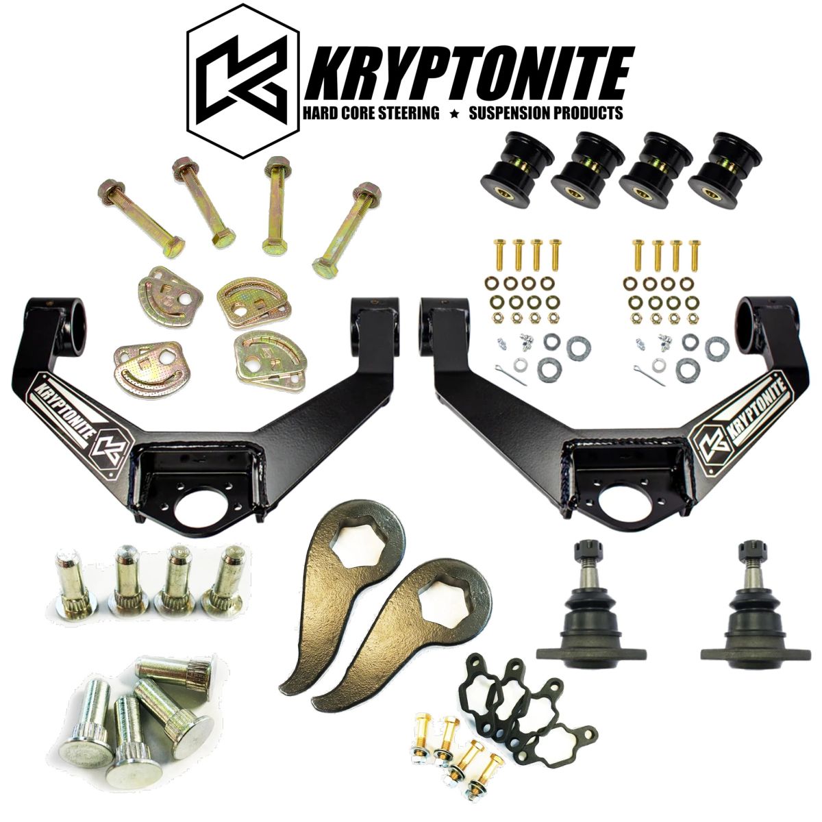 Kryptonite - Kryptonite Control Arm Kit/Cam Bolt & Pin/Leveling Kit For 20+ GM 2500HD/3500HD