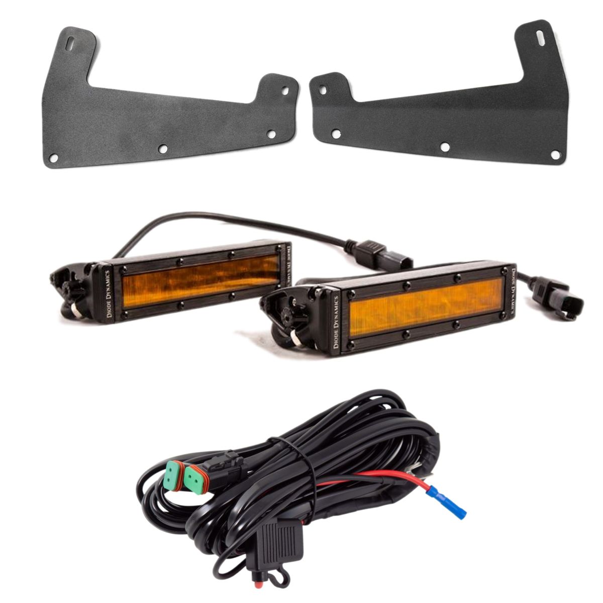 Diode Dynamics - Diode Dynamics SS6 Amber SAE Wide Light Bars/Upfitter/Brackets For Ford Bronco