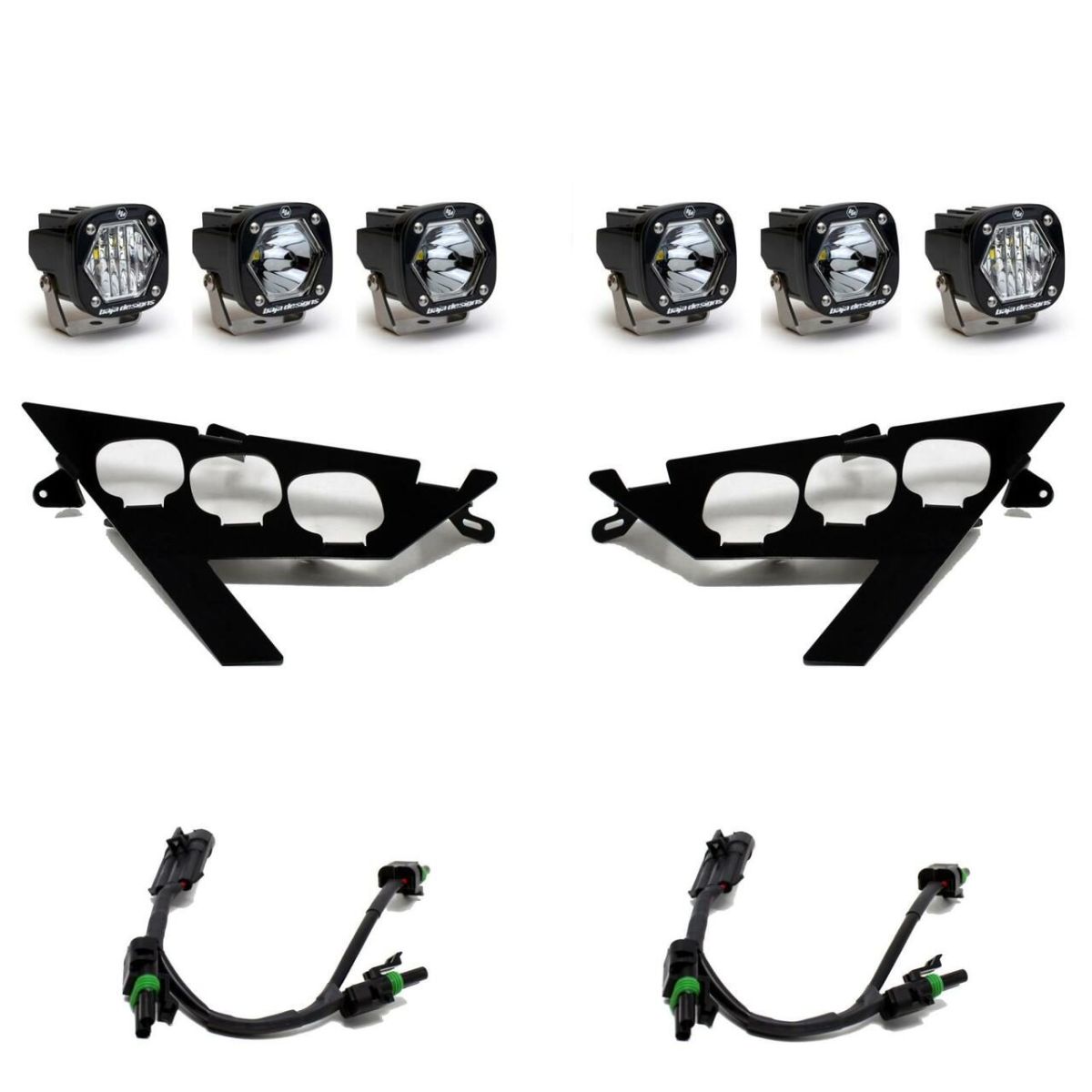 Baja Designs - Baja Designs Triple S1 LED Headlight & Wiring Kit For 2020+ Polaris RZR Pro XP