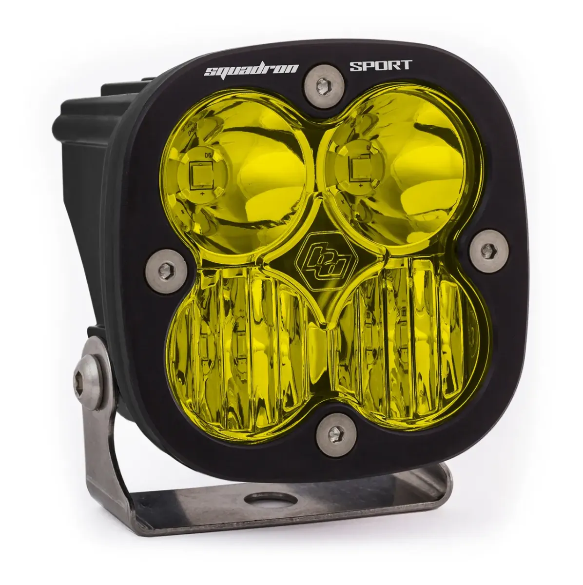 Baja Designs - Baja Designs Black Squadron Sport Flush Mount Amber LED Driving/Combo Light Pod