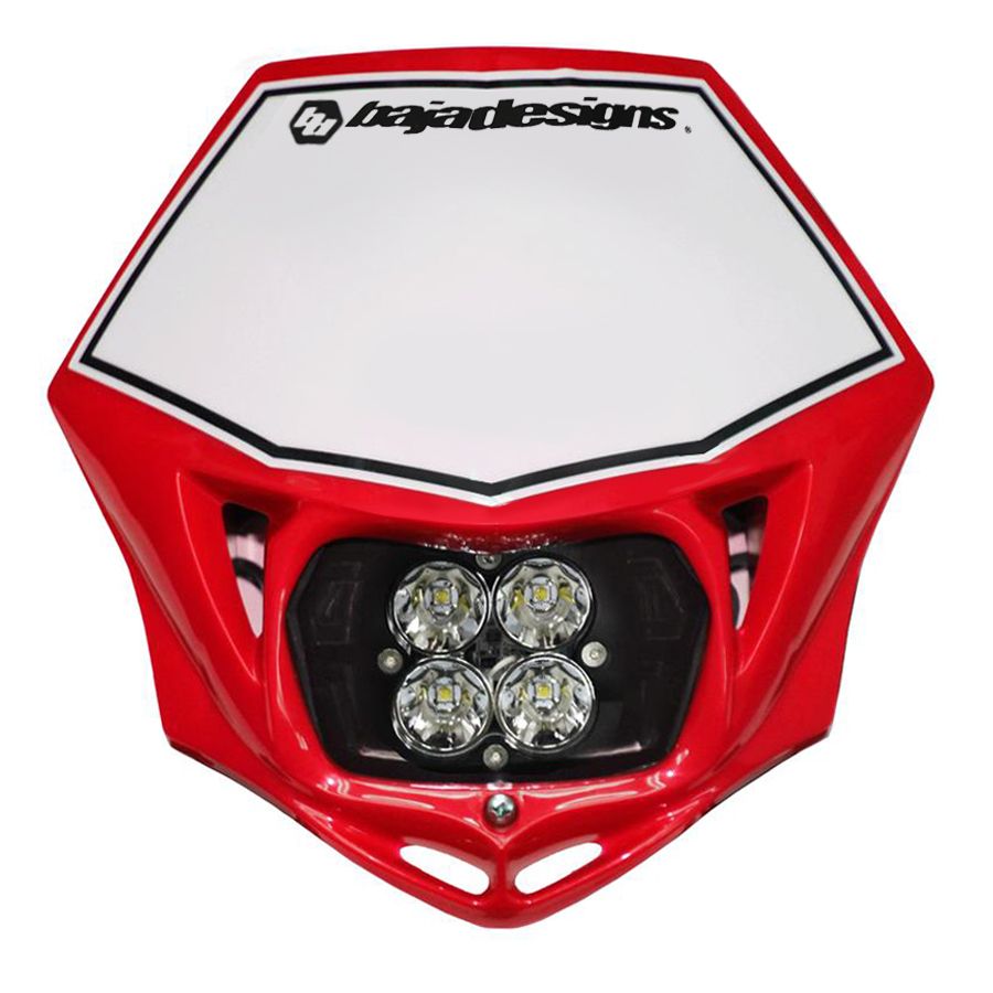 Baja Designs Motorcycle Squadron Sport A/C 3150lm Headlight Kit With Red Shell