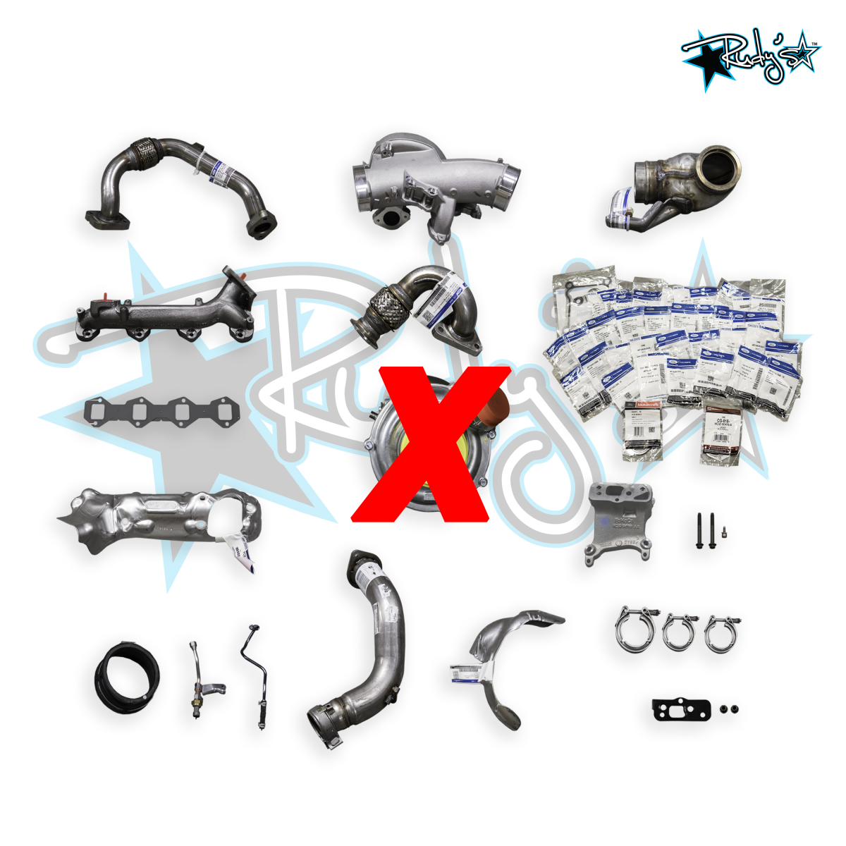 Rudy's Performance Parts - Rudy's Upgraded Retrofit Turbocharger Install Kit For 2011-2014 6.7L Powerstroke