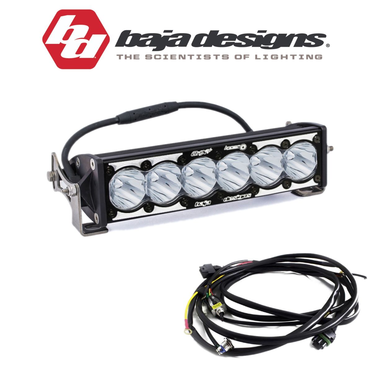 Baja Designs - Baja Designs 10" OnX6+ Full Laser Spot Light Bar With High/Low Wiring Harness