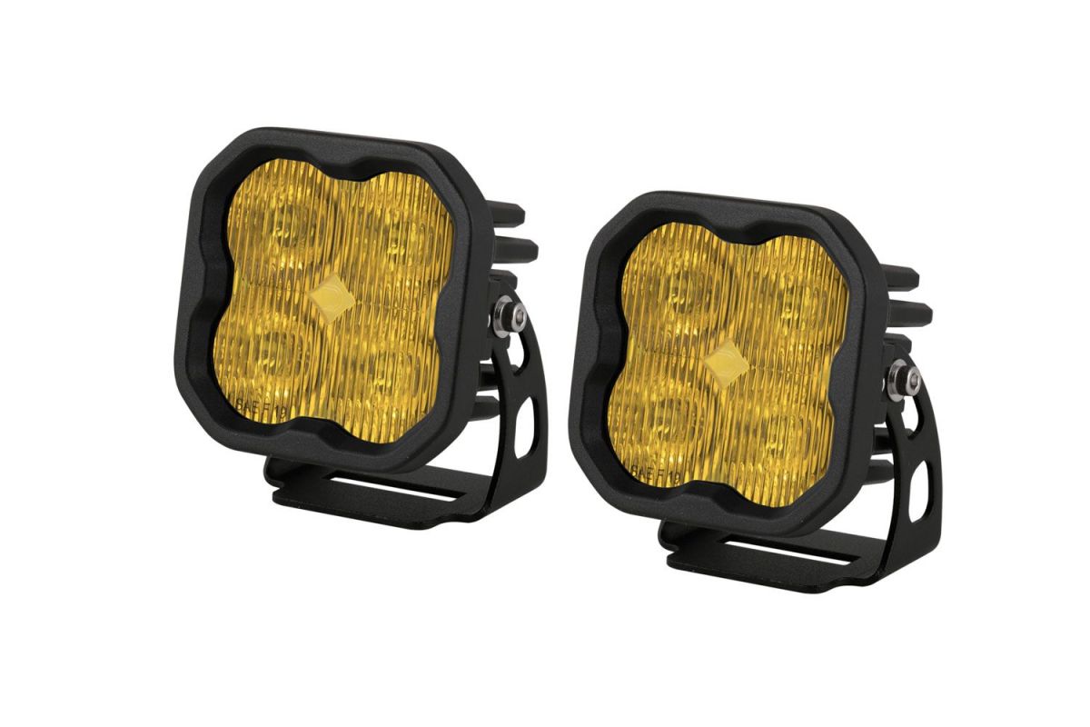 Diode Dynamics - Diode Dynamics SS3 Sport Amber Universal Fog Light Pod Set W Amber Backlight