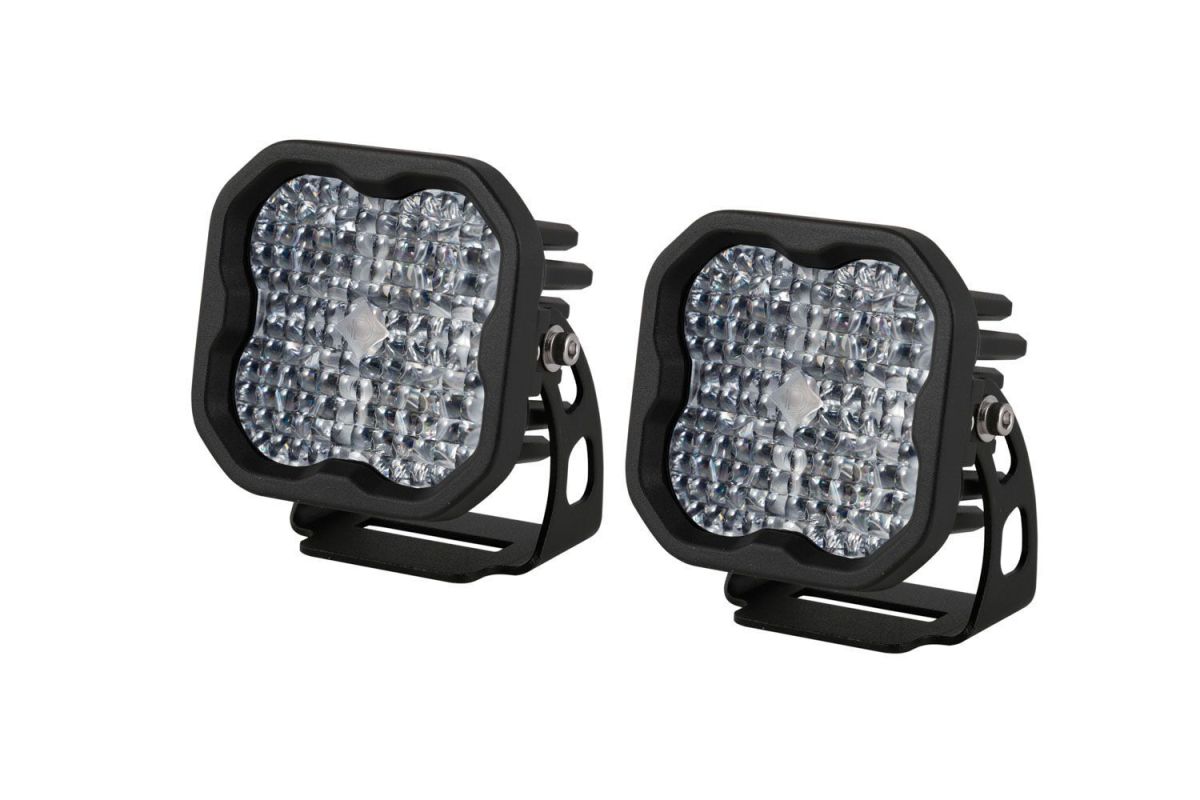 Diode Dynamics - Diode Dynamics SS3 Max White Flood Light Pod Set W/ Red Backlight W/ Harness