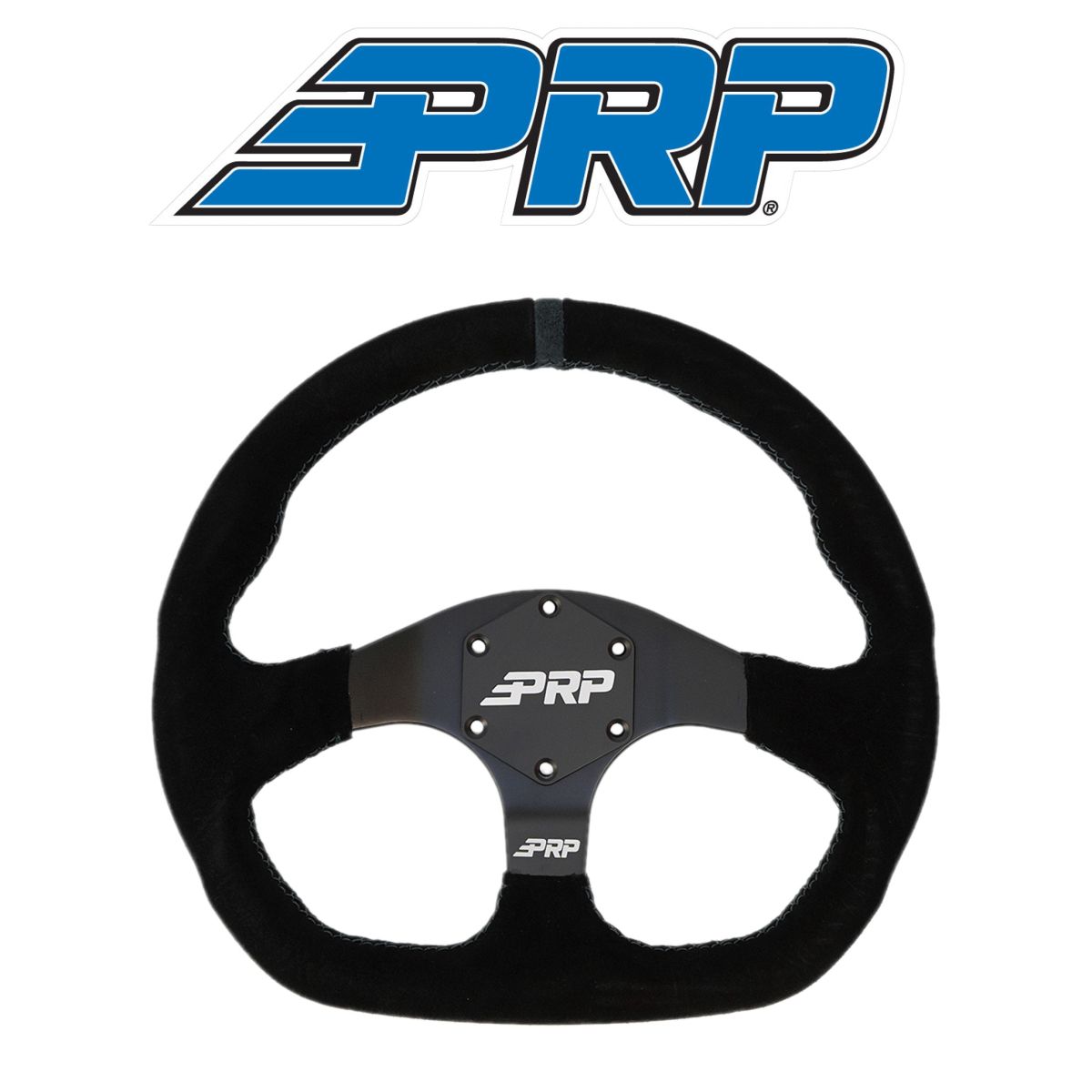 PRP Comp-R Suede Steering Wheel Black Stripe For Polaris RZR/Can-Am Maverick