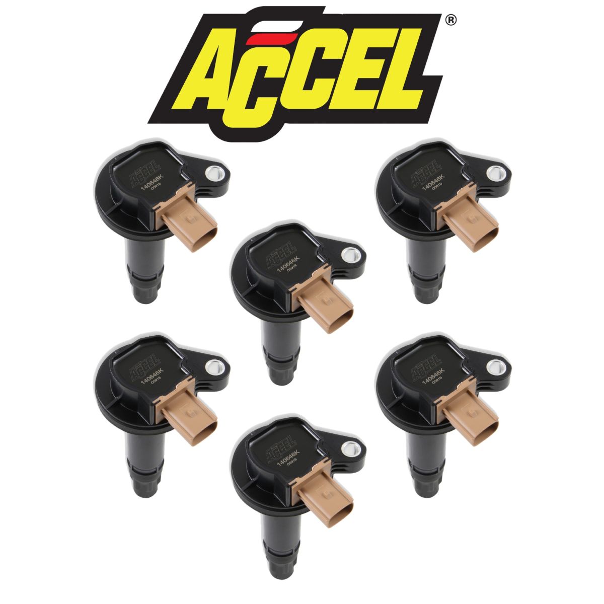 ACCEL - Accel Black Supercoil Ignition Coils For 11-16 F-150 3.5L Ecoboost W/ Tan 3-Pin